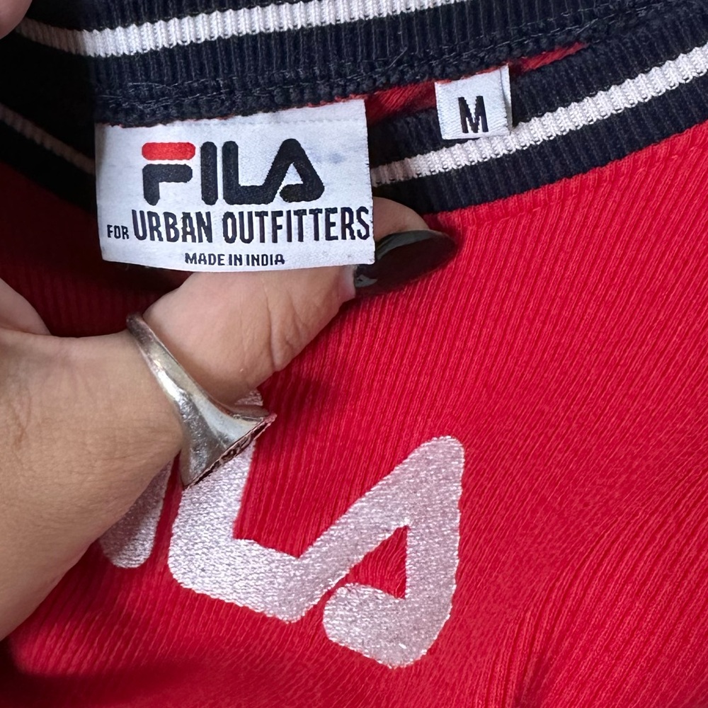 Fila Urban Outfitters Womens Dress Retro Short Sleeve Red Blue Size Medium - Picture 4 of 5